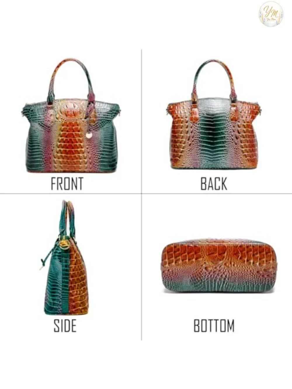 Satchel Purse for Women, Vegan Leather Crocodile Embossed Handbag, Shoulder